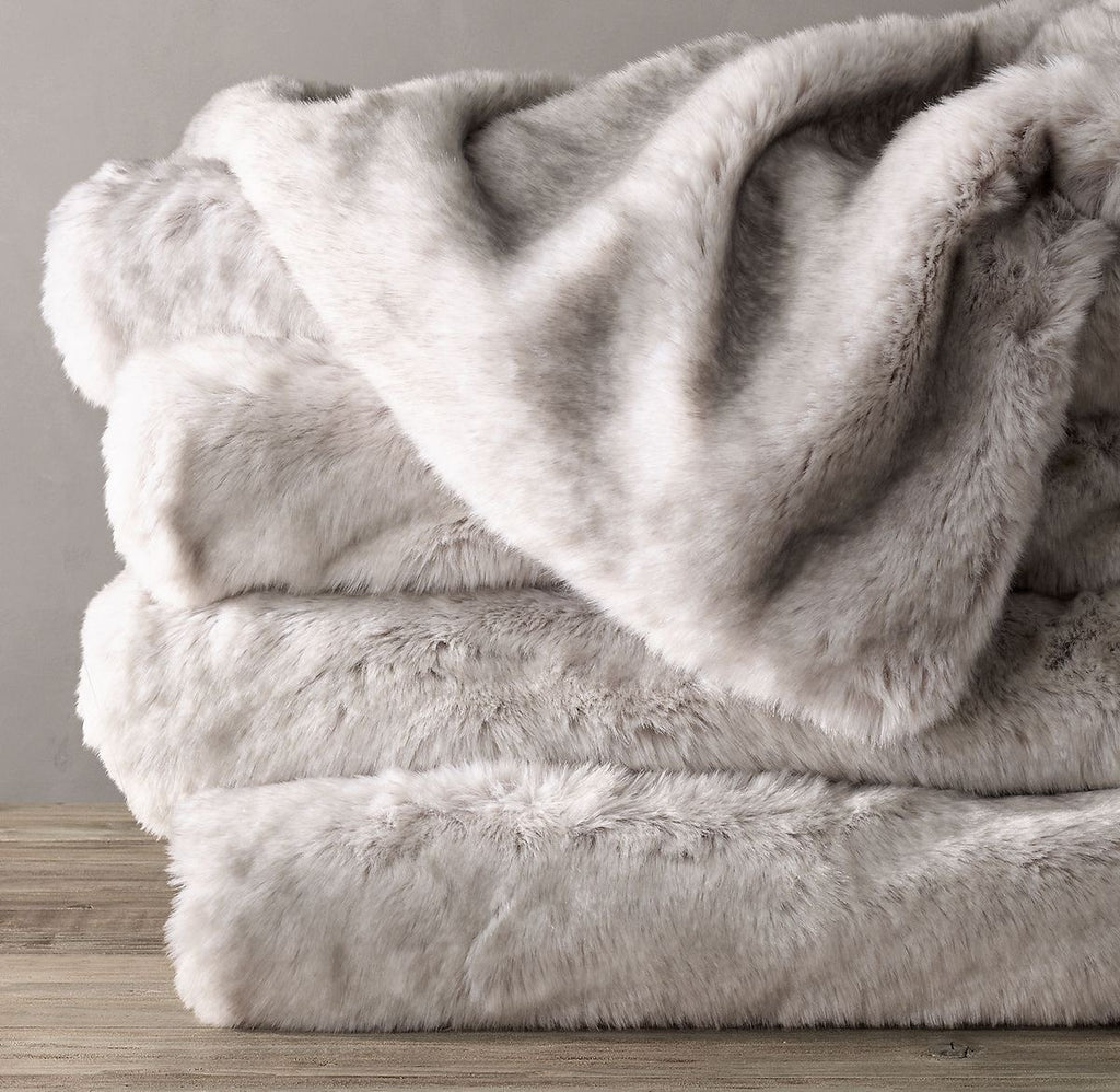 Rabbit Faux Fur Throw